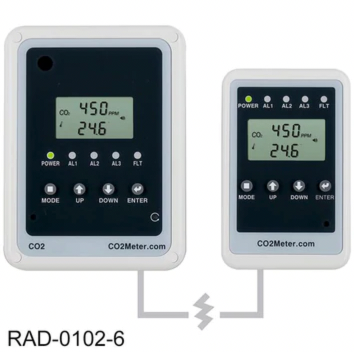 CO2 Meter RAD-0102-6 Remote Storage Safety 3 Alarm